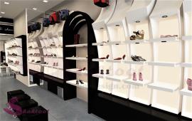 طراحی و اجرای دکوراسیون مغازه کیف و کفش زنانه  سِوِن